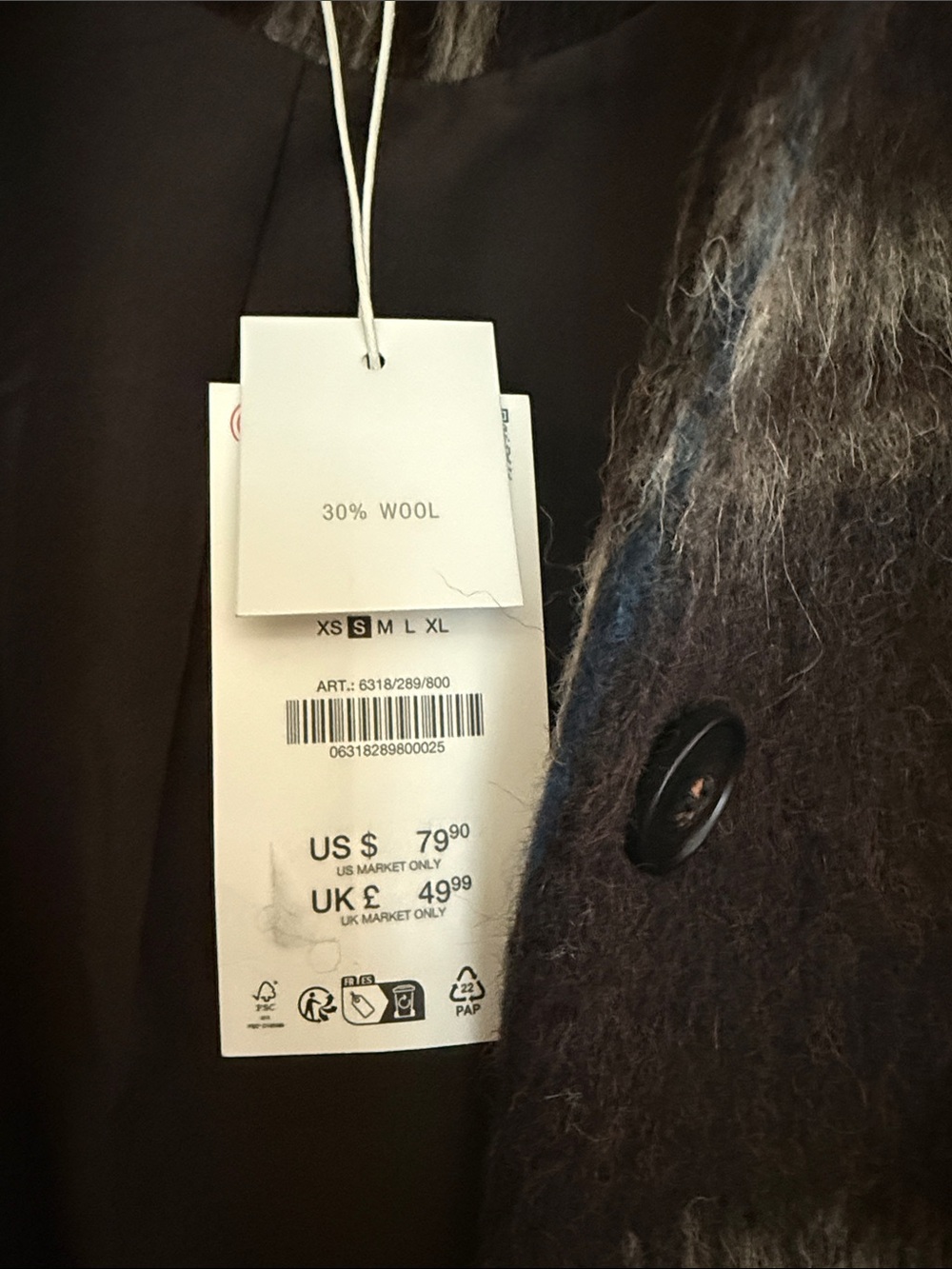 Zara Cropped Jacket in Dark Brown - Picture 2 of 2